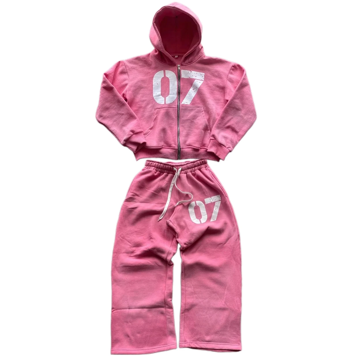 Streetwear y2k Reiß verschluss Hoodie neue zweiteilige Set Hip Hop Digitaldruck Kapuze Männer Frauen Sweatshirts Kordel zug Casual Sports Pant