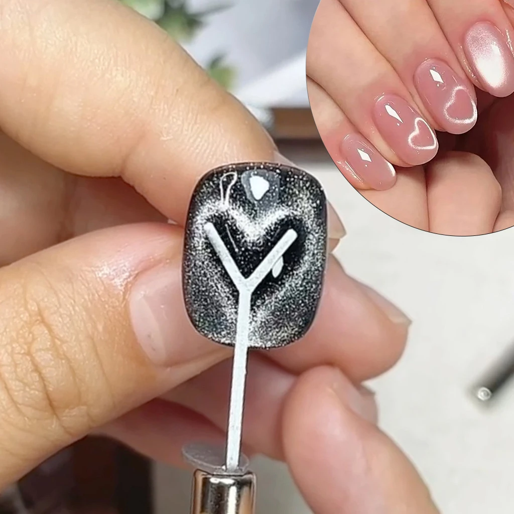 Herramienta auxiliar magnética en forma de corazón de amor, 1/2/4 unidades, para combinar con imán para uñas, chupar ojos de gato, formas de corazón, efecto de Gel para uñas, herramienta DIY