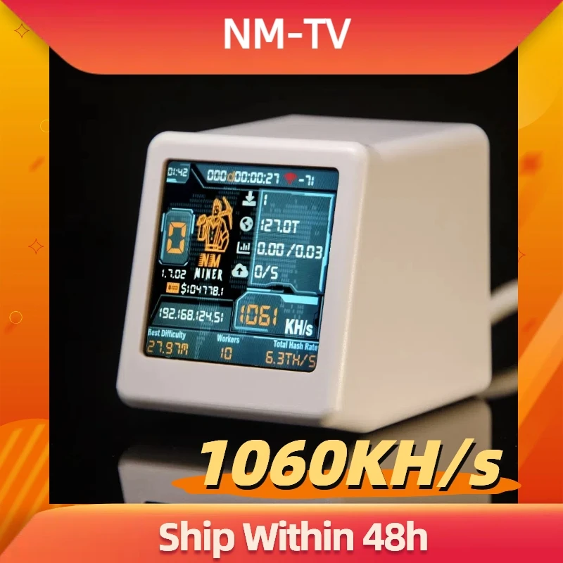 Solo Loterij BTC Mijnwerker voor computer nerd Smart TV Hashrate1060KH/s ESP32 gift home stille Desktop Klok Lager Stroomverbruik