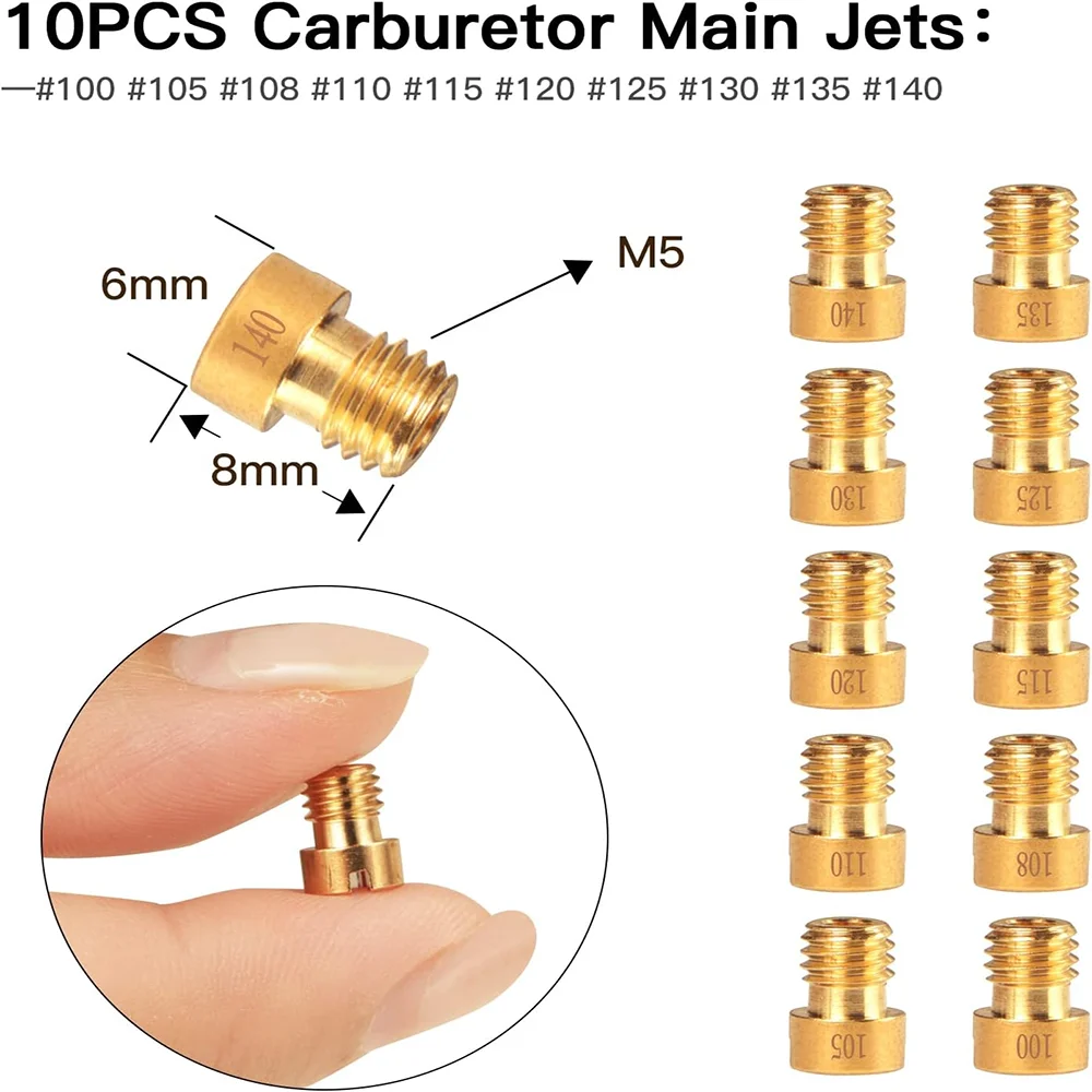 40PCS Carburetor Main Jet Slow Pilot Jet Kit Include 30pcs Main Jets and 10pcs Slow Pilot Jet for PWK Keihin OKO CVK Crab