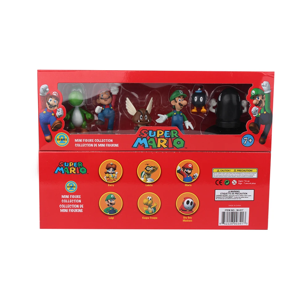 6 ชิ้น/เซ็ต 4-7 ซม.Super Mario Bros PVC Action Figure ของเล่นตุ๊กตาชุด Luigi Yoshi Donkey Kong เห็ดสําหรับเด็กของขวัญวันเกิด