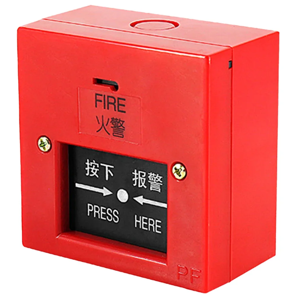 4 Inch Manual Call Point Fire Alarm Resettable Pull Station Metal Fire Control AC 220V Internal Strike Alarm Bell 100db