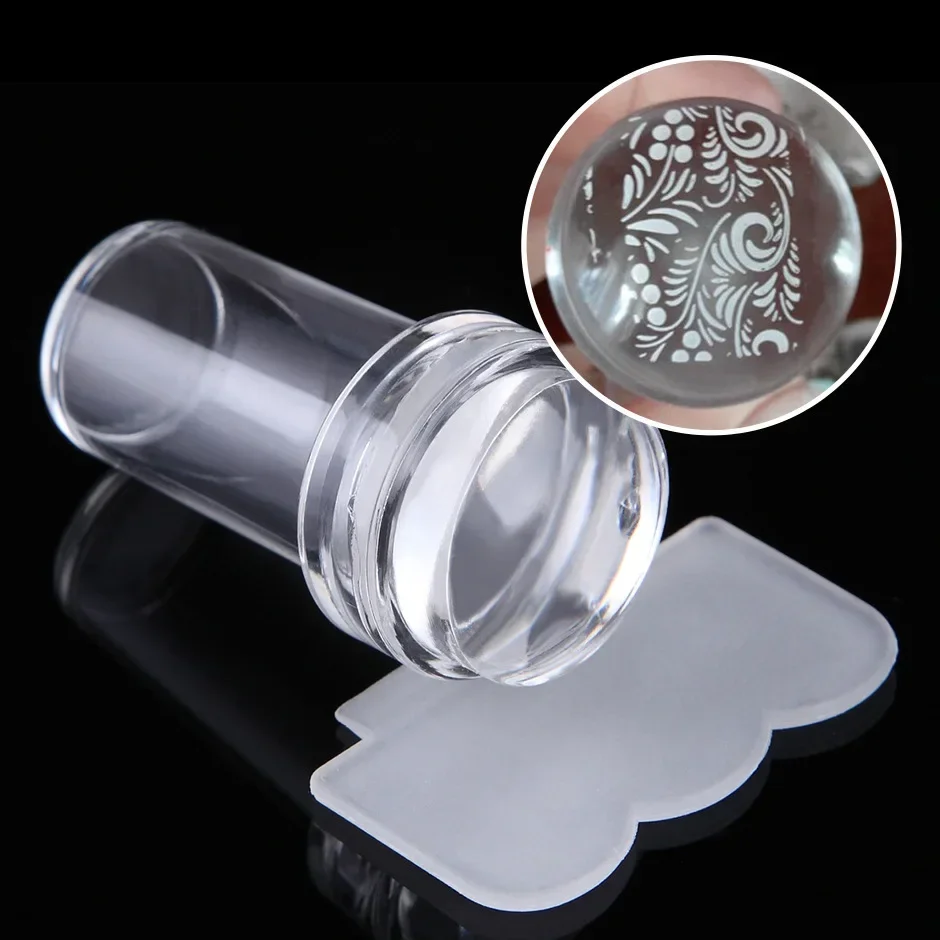 ซิลิโคนโปร่งใสเล็บซีลแต่งหน้า Stamping เล็บฝรั่งเศสแม่แบบ Easy เล็บฝรั่งเศสพร้อมเล็บแสตมป์ Scraper เครื่องมือ