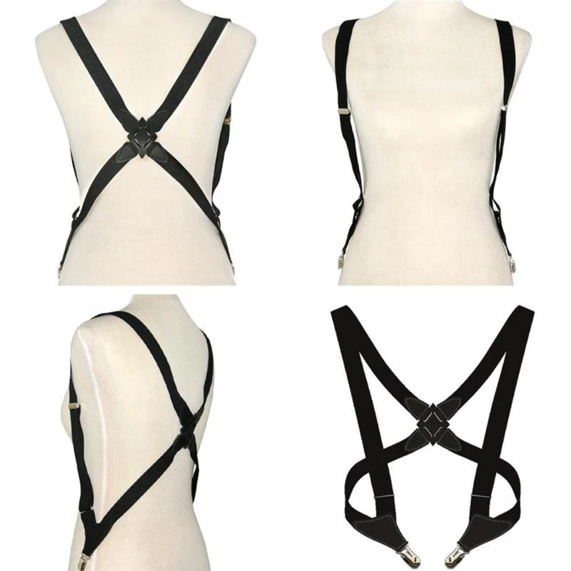 Gun Holster Style Elastic Shoulder Strap Clip Side Back Style Cross Over Adult men's women's Polyester Suspende Elastic Sturdy
