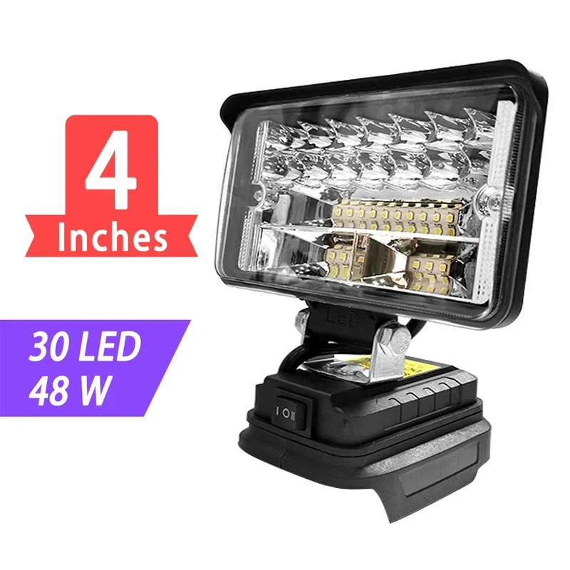 휴대용 무선 LED 조명 스포트라이트, 야외 작업, 낚시, 휴대용 비상 도구, 20V 마키타 배터리에 적합, 3 인치, 4 인치, 5 인치, 8 인치