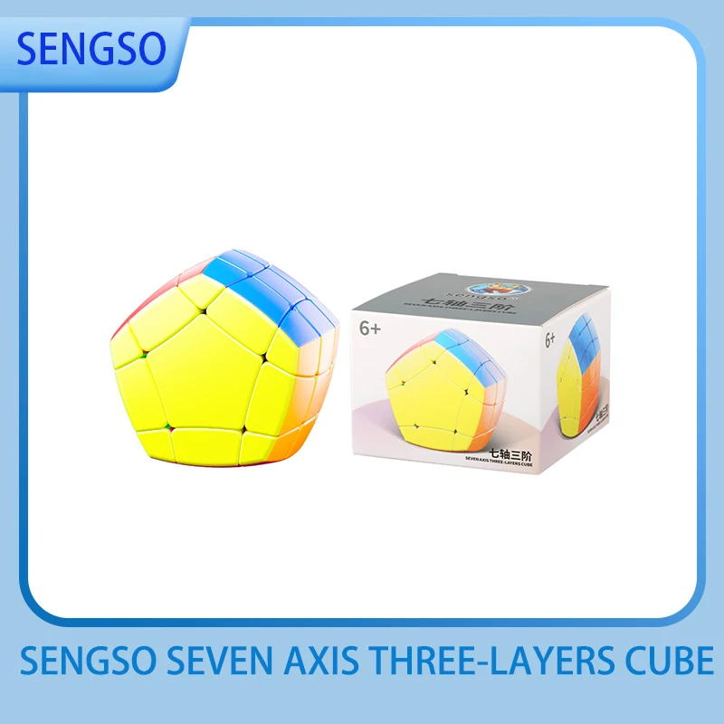 [JudyCube] Трехслойный куб Sengso Seven Axis Magic Speed Cube без наклеек Shengshou Seven Axis третьего порядка Cubo Magico Puzzle