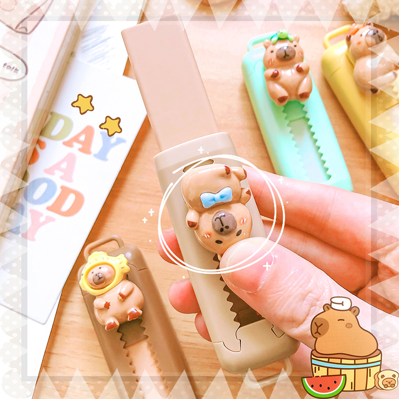 Kawaii เครื่องเขียนความงามเครื่องเขียนอุปกรณ์สํานักงานโรงเรียนของขวัญเด็กยางลบน่ารัก Capybara ยางลบตลกยาง