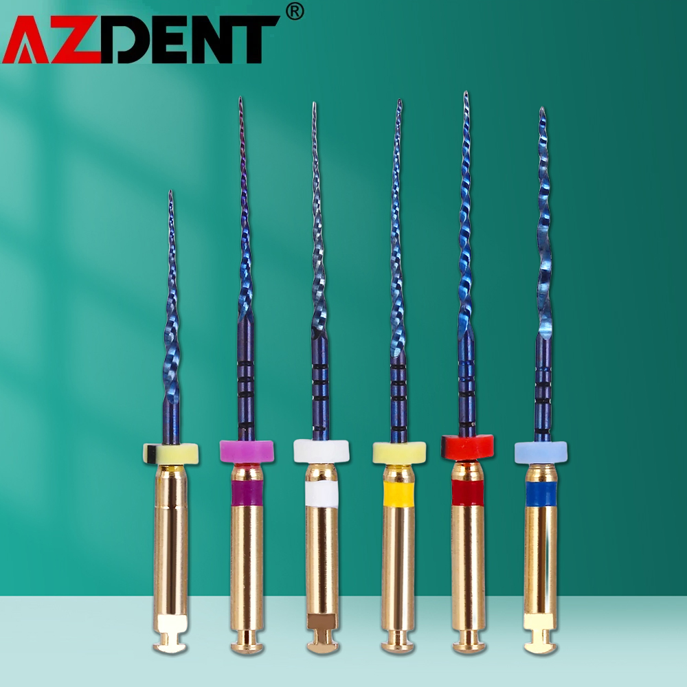 Azdent 6 unidades/pacote 25mm sx arquivos dentais uso canal radicular arquivos endônticos rotativos ativados por calor arquivo rotativo instrumentos odontológicos