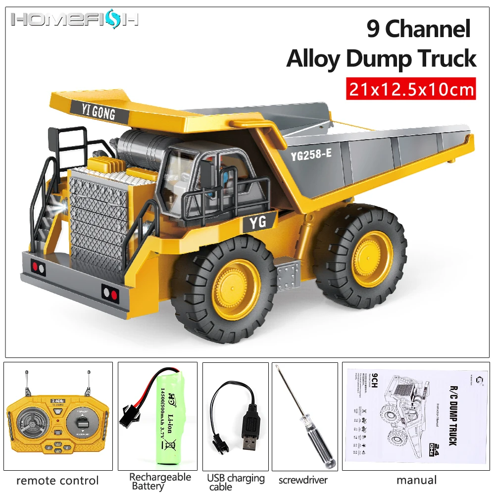 Mobil RC ของเล่นเด็ก mobil REMOTE CONTROL ของเล่นสำหรับเด็กผู้ชายรถขุดควบคุมด้วยวิทยุรถดัมพ์รถตักดินรถยนต์ไฟฟ้าของเล่นเด็กของขวัญ