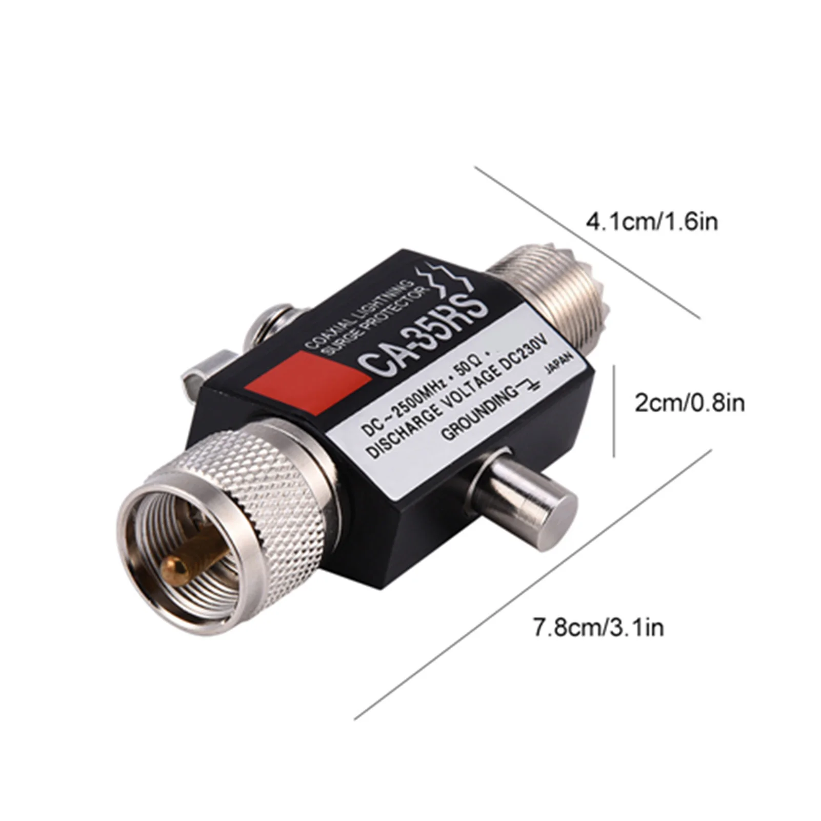 Coaxial relâmpago protetor prendedor, macho para fêmea UHF conector, CA-35RS
