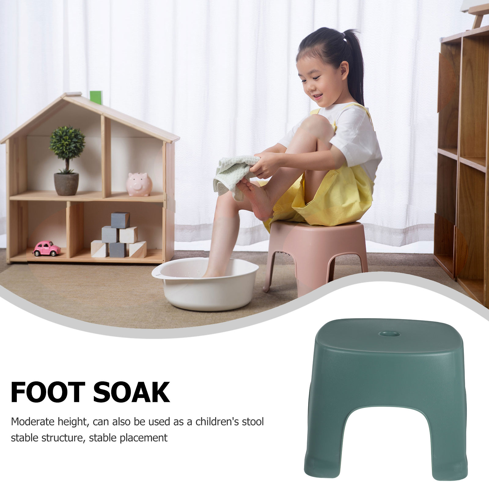 สตูลขั้นต่ําสําหรับเด็กวัยหัดเดินห้องน้ําในครัวเรือนผู้ใหญ่เด็กสตูล Pvc สตูลวางเท้า