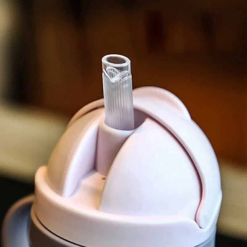 1/2 pz 250 ml Rosa Bambino Bere Tazza Biberon Con Paglia Palla di Gravità di Ampio Calibro Bere Bottiglia di Latte di Acqua Con Maniglia