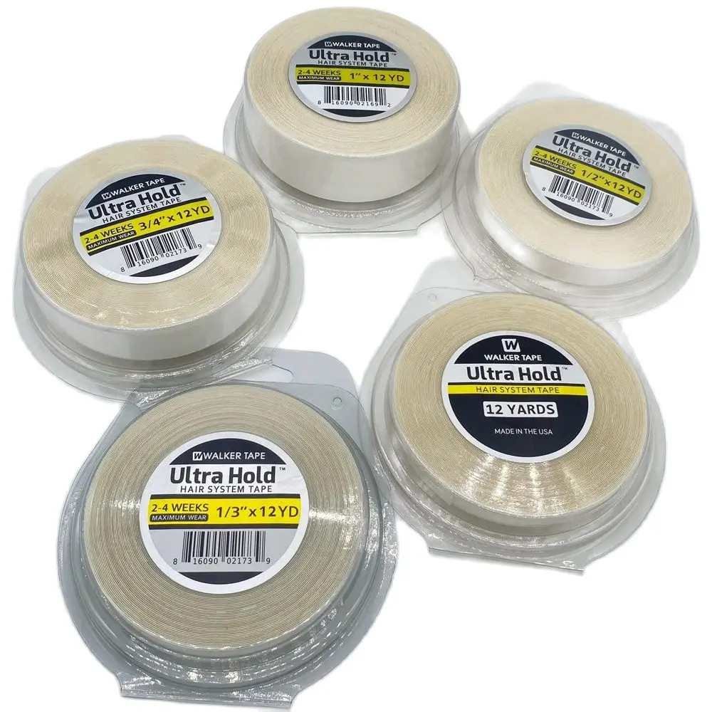 Alles mit Box 0,8/1,0/1,27 cm Breite, 12 Yards, weißes Ultra-Hold-Klebeband, doppelseitiges Klebeband, Spitzenfrontband, Haarband, Perückenband