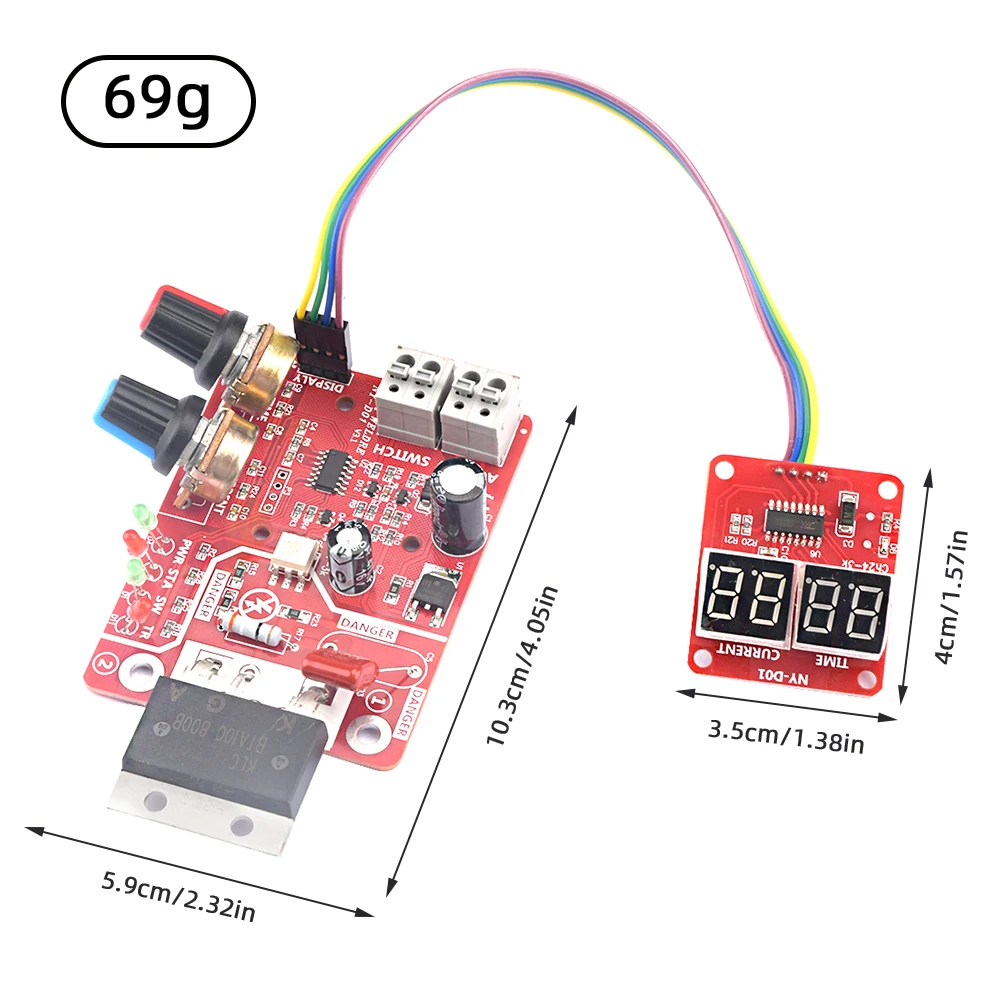 NY-D01 100A DIY Spot Welder Control Module Timing Digital Display Spot Welding Adjust Time and Current Controller Panel