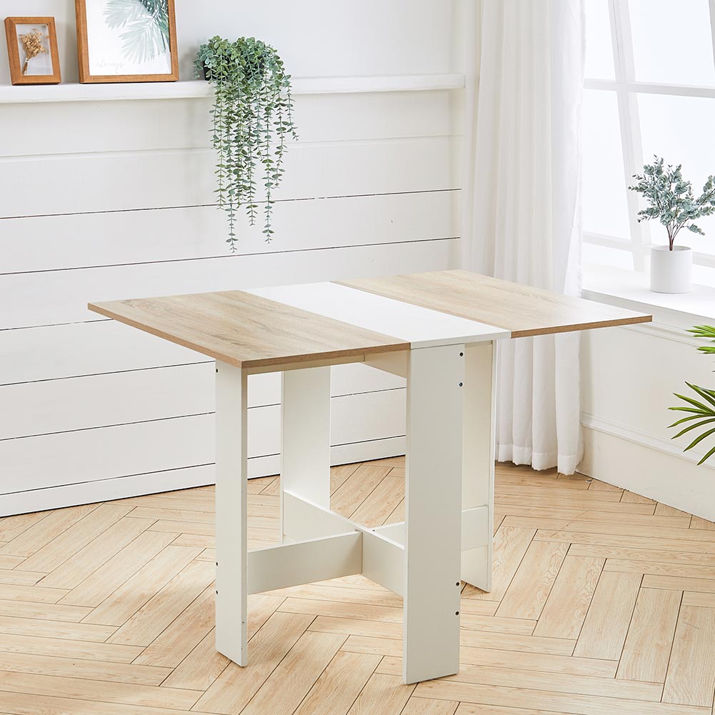 Foldable Wooden Dining Table Compact Kitchen Living Room Furniture