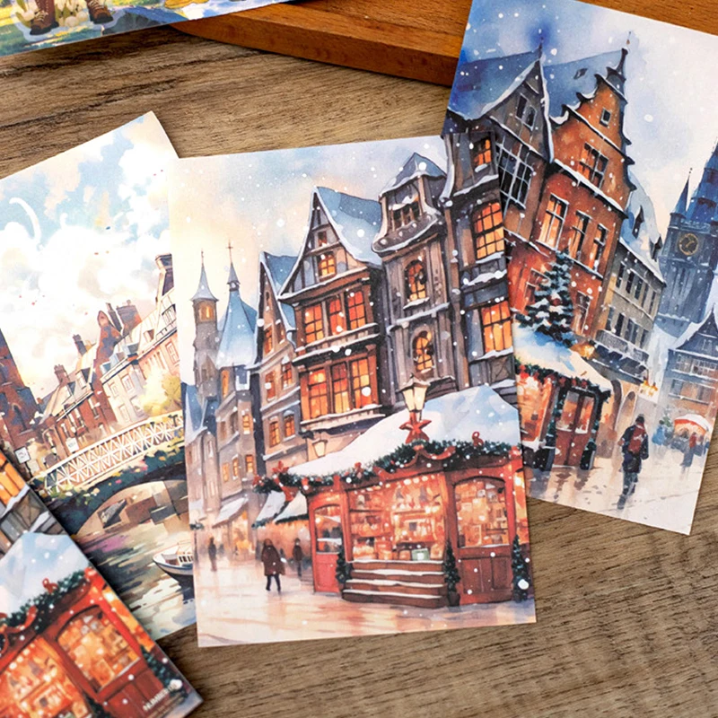 Mr. Paper, Anime Style Castle Beach Material Paper, Scrapbook Notebook Diary Photo Frame Decorative Card Paper, 50 Sheets/book