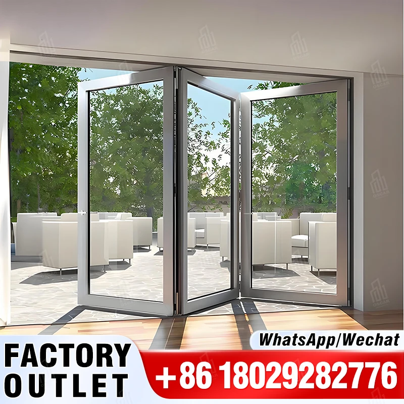 Large Glass Windows Bifold doors Aluminium folding Patio