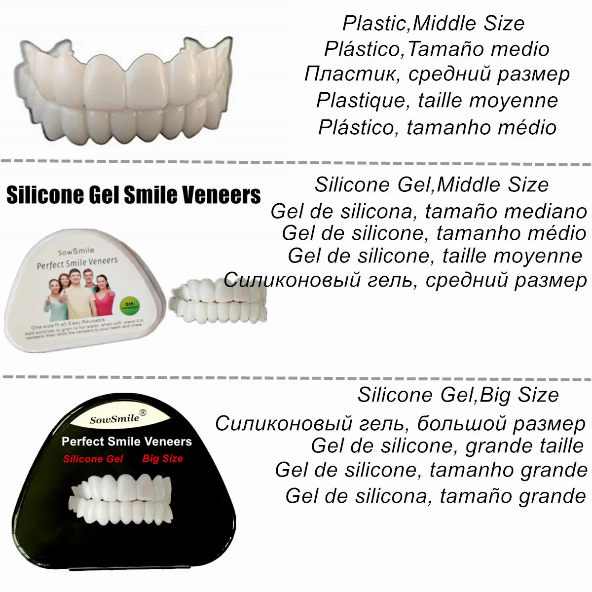 Ultimo Snap on Smile Dentale Superiore Inferiore Denti Finti Copertura Perfetta Impiallacciature Luminose Comfort Fit Flex Protesi Bretelle Sbiancamento