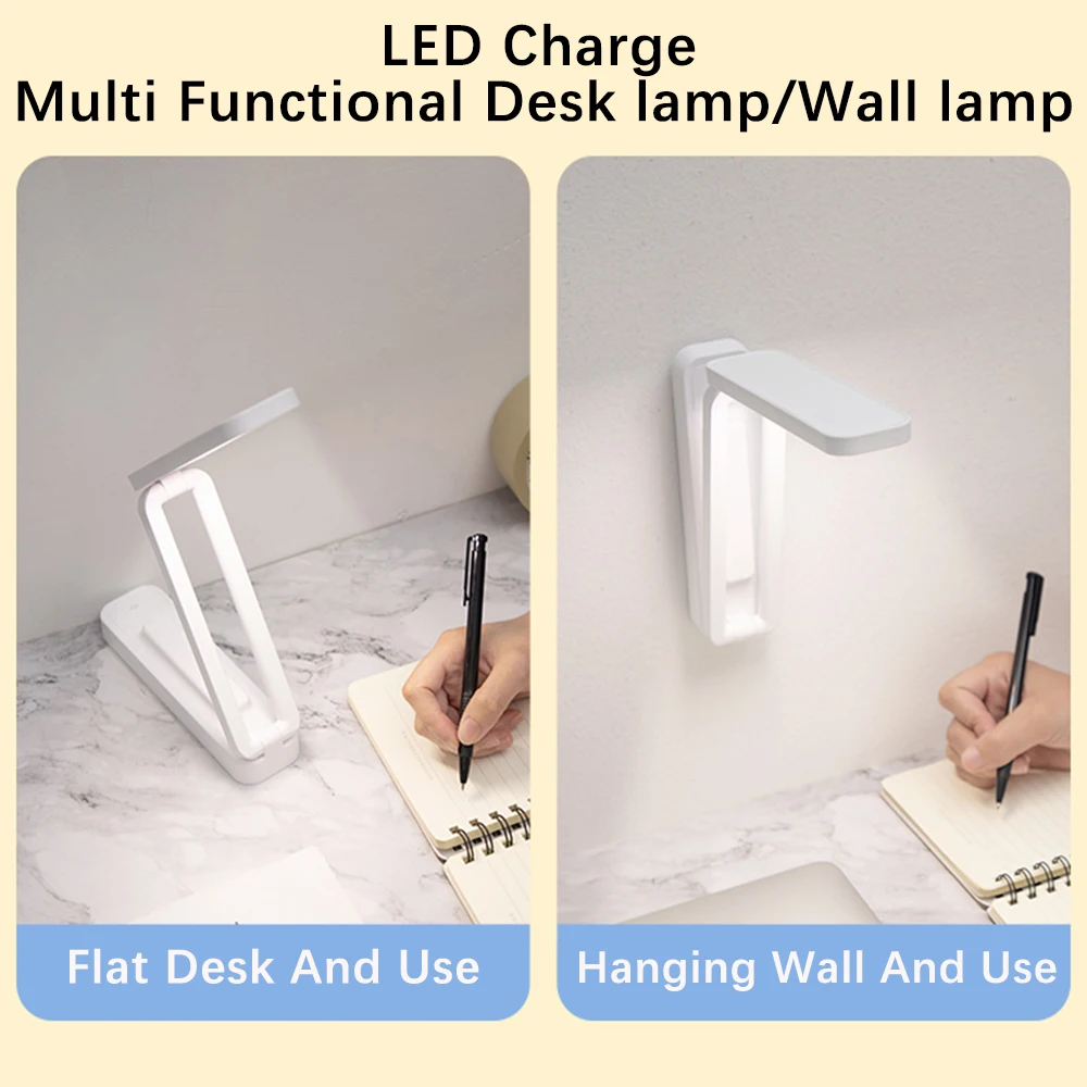 Luz nocturna recargable, lámpara LED de mesa táctil plegable, regulable, para el hogar, dormitorio, lámparas de escritorio de lectura, iluminación Led de pared con Control remoto