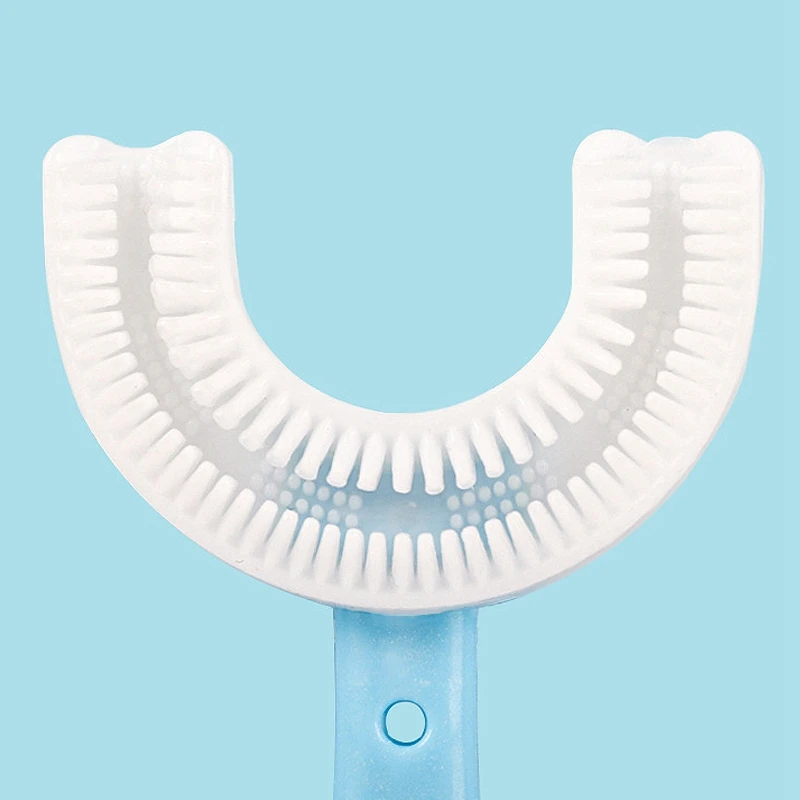 Cepillo de dientes para bebé, cepillo de dientes en forma de U de 360 grados para niños, cuidado bucal, cepillo de silicona suave para bebé, limpieza de mordedores