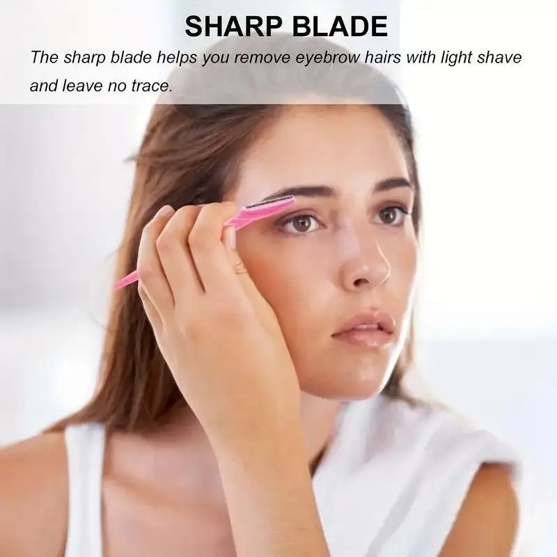 10 Stuks Wenkbrauw Trimmer Blade Scheerapparaat Draagbare Gezicht Scheermes Eye Brow Epileren Ontharing Snijders Veiligheid Scheermes Vrouw Make-Up