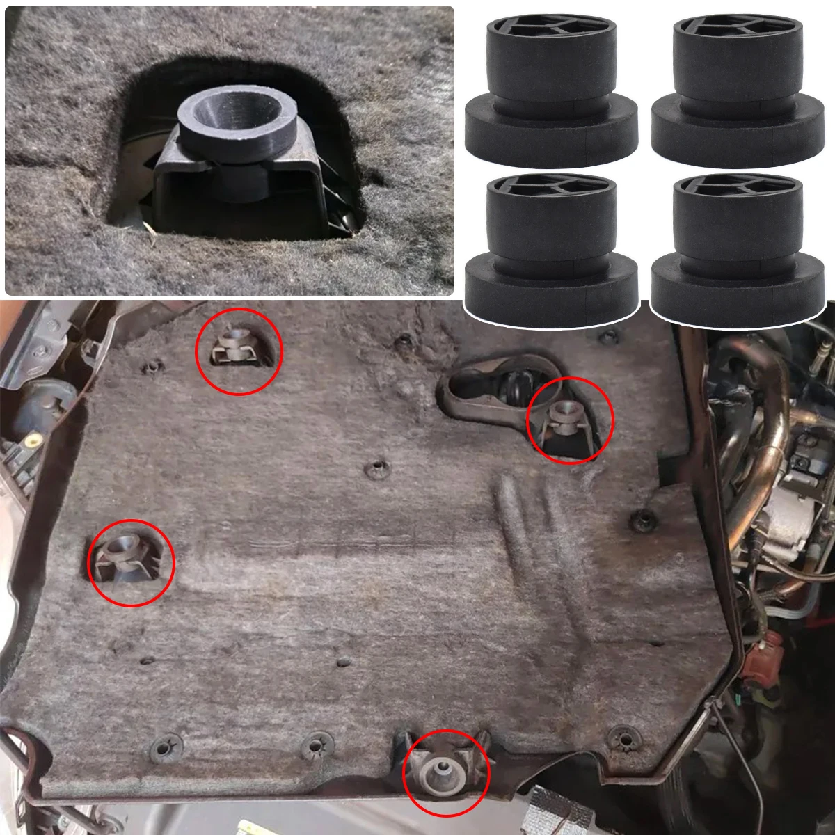 Rubber Engine Cover Grommet Buffer Mount Bush Stopper For Ford Focus 2 MK2 Galaxy C S Max Mondeo Mk4 4 Engine Bonnets Gaskets