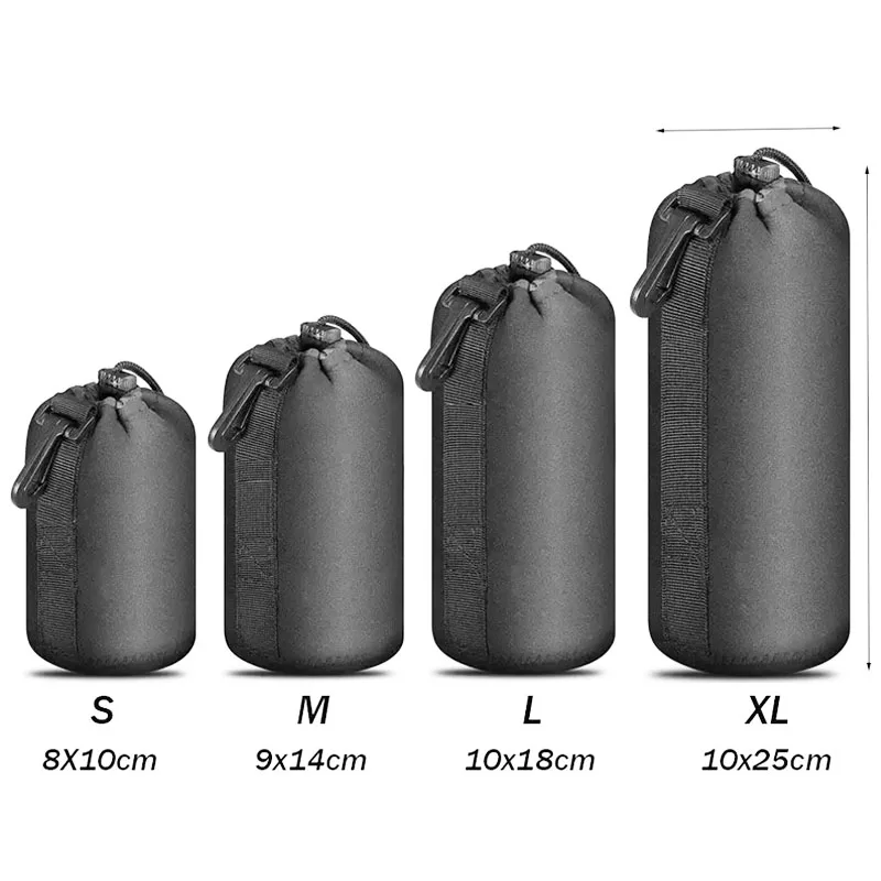 Waterproof Camera Lens Bag Drawstring Bag For Canon For Sony For Nikon DSLR Camera Lens Accessories Case with Hook
