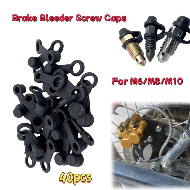 20/30/40PCS Bremsentlüfter Schraube Kappe Fett Zerk Fitting Kappe Gummi Staub Abdeckung Schwarz Für Auto Motorräder M6/M8/M10 Schraube