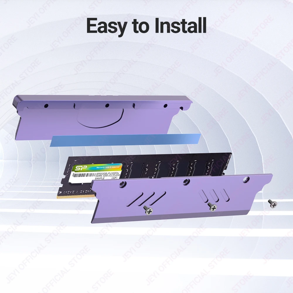 JEYI Speicher RAM-Kühlkörper mit Wärmeleitpads, Desktop-RAM-Kühler DDR-Strahlungsableitung für PC DIY DDR2 DDR3 DDR4 DDR5