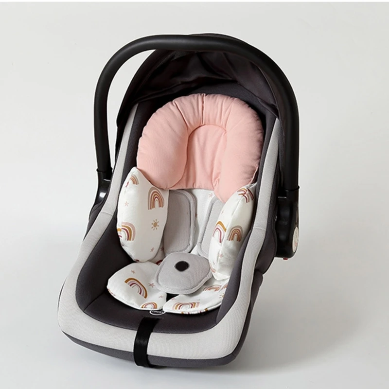 Forro de asiento de cochecito transpirable para recién nacido, accesorios de cojín de soporte para la cabeza y el cuello del bebé