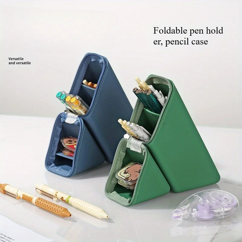 Portalápices plegable de silicona, vaso para lápices expandible de gran capacidad para escritorio, estudio y oficina, regalo portátil para estudiantes/maestros