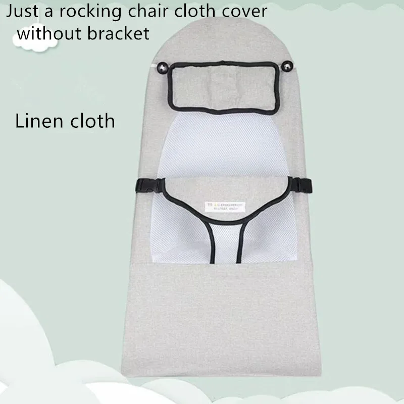 Housse en tissu pour chaise à bascule pour bébé, en tissu de lin, en forme de chat mignon, pour chaise longue pour bébé, housse à langer sans support