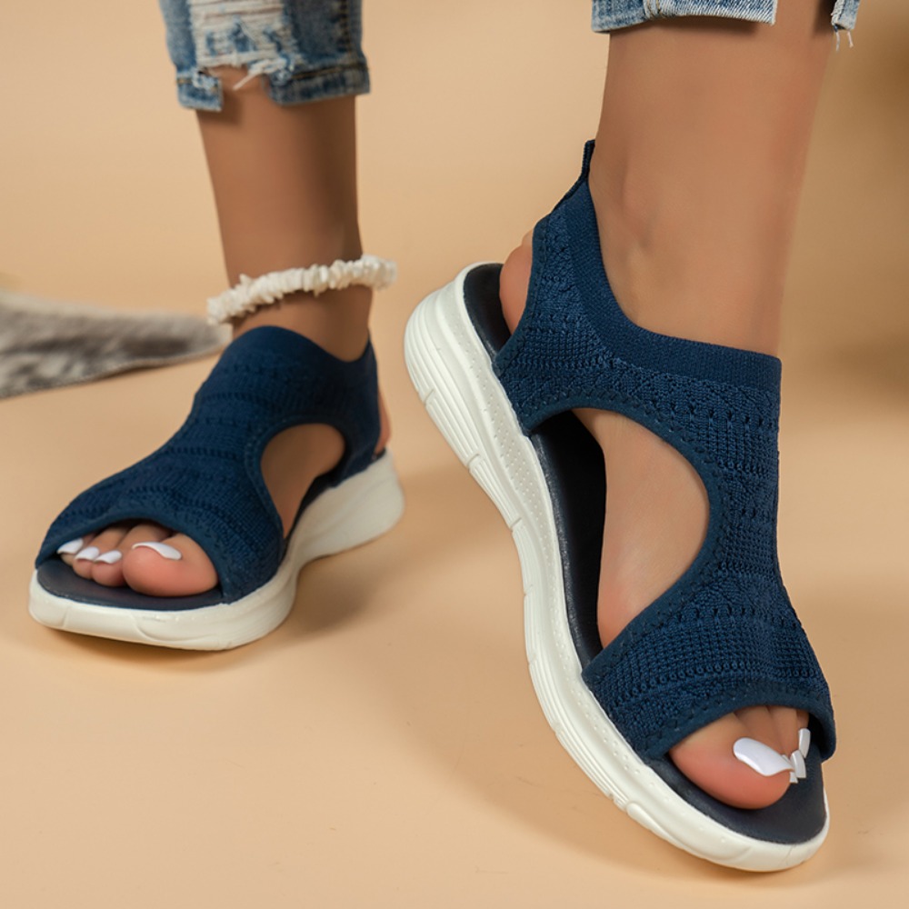 Zapatos de verano para Mujer, nuevas sandalias con plataforma de pescado de malla, sandalias con cuña y Punta abierta para Mujer, zapatos informales ligeros para Mujer, Zapatillas para Mujer