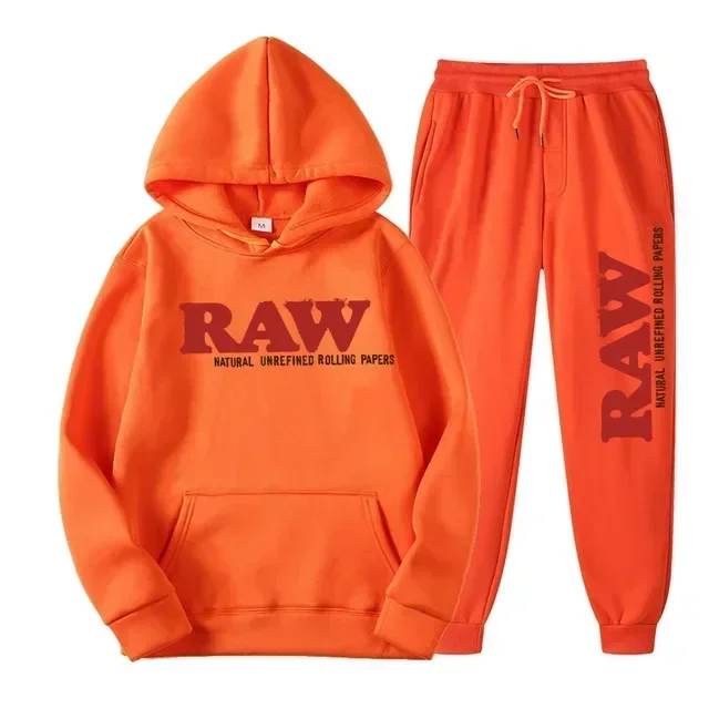 2024 Herren-Set RAW Trainingsanzug Herren Running Hoodie Jogginghose Herren-Set 2-teiliges Set Herren-Outfits Herbst Winter warme Sweatsuits