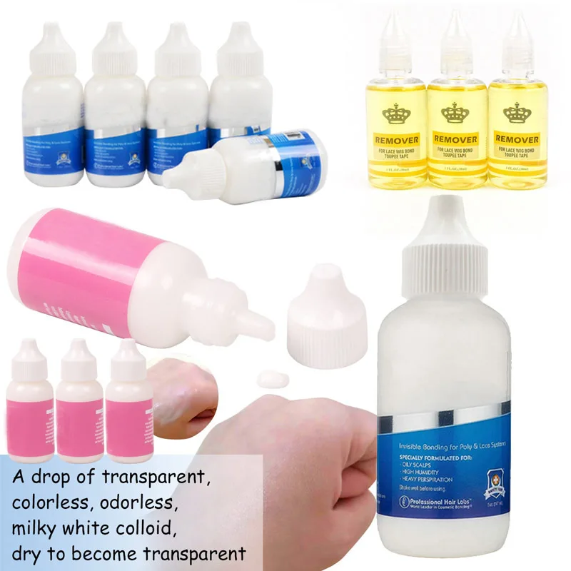 Pegamento para peluca resistente al agua, sujeción Extra, súper adhesivo y resistente al sudor, pegamento para peluca de encaje frontal, pegamento frío de Color blanco para pelucas