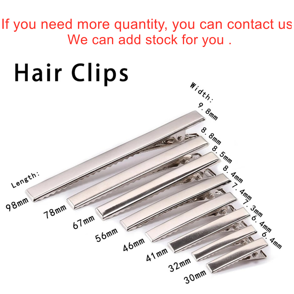 20 Chiếc 30/40/45/55/75/100Mm Kim Loại Dẹt Đơn Gai Cá Sấu Kẹp Tóc kẹp Đế DIY Kẹp Tóc Trang Sức Làm Phụ Kiện