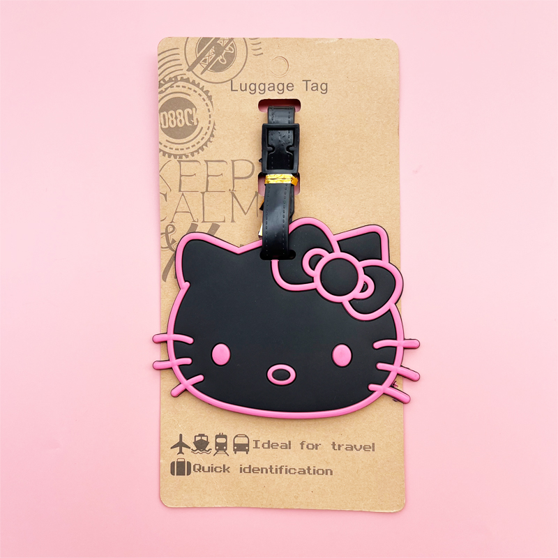 Etiqueta de equipaje de Hello Kitty, etiqueta de equipaje bonita My Melody, maleta de dibujos animados, soporte de dirección de identificación, embarque de equipaje portátil