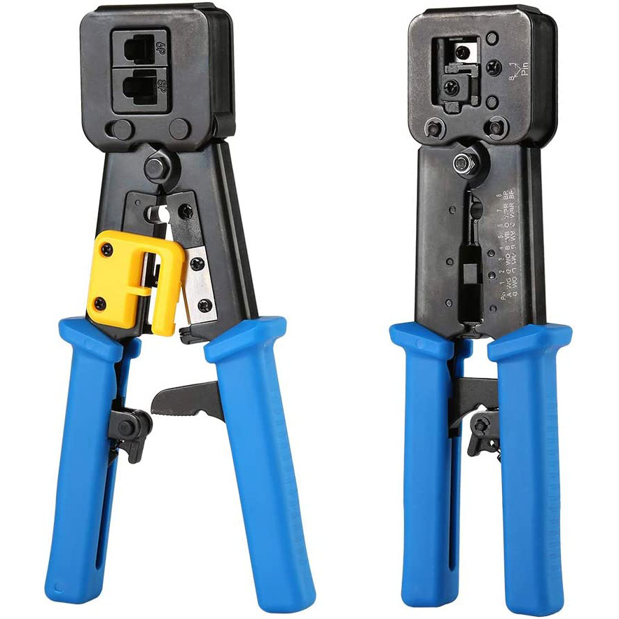 Rj45 crimper mão ferramentas de rede alicate rj12 cat5 cat6 8p8c cabo stripper pressionando braçadeira pinças clipe multi função