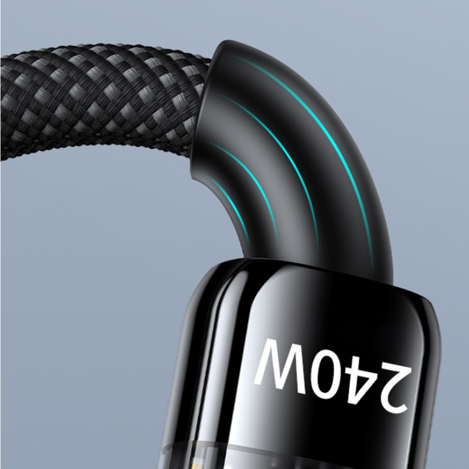 240W 10A Quick Charging USB C Cable Nylon Braided Transparent Type C High-speed Charger Wire for Samsung Huawei Mi Data Line