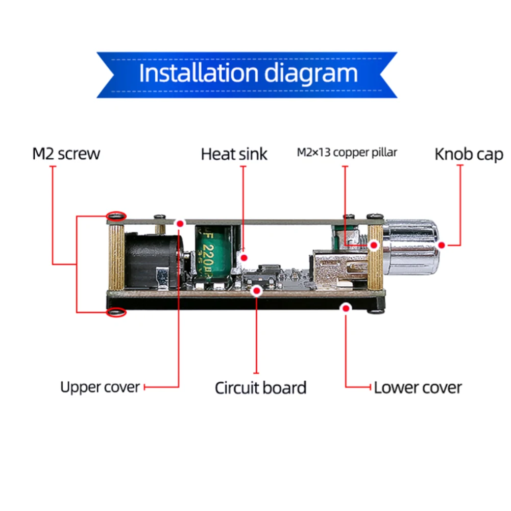 2X50W Bluetooth 5.0 Power Amplifier Class D Audio 10W-200W HiFi Stereo Wireless Music Player USB Sound Card Digital AMP