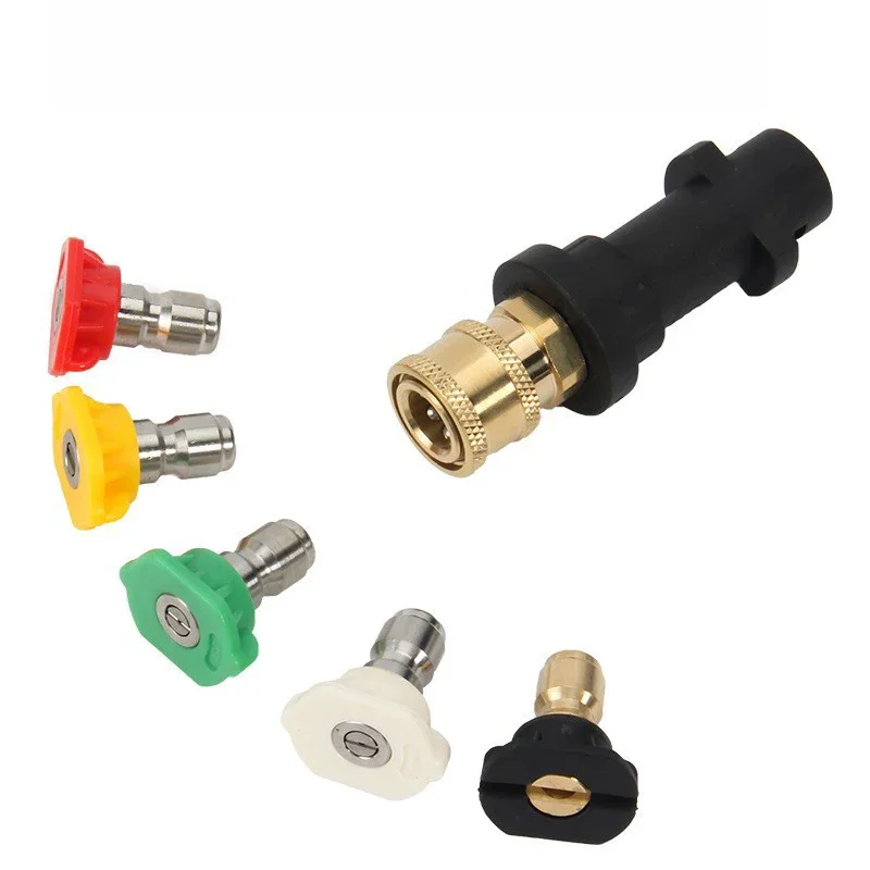 ใช้เป็นพิเศษเป็นอุปกรณ์เสริมสําหรับ KARCHER ปืนฉีดน้ําแรงดันสูง K2K7 Quick Adapter ล้างรถหัวฉีดห้าสีหม้อโฟม