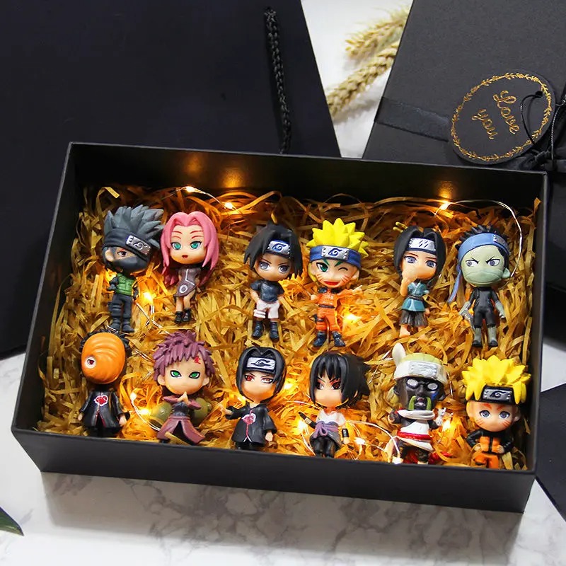 6 Pçs/lote NARUTO Sasuke Gaara Uchiha Madara Figura 7-8cm 2 Estilo Base de Personalidade Mini Estatuetas