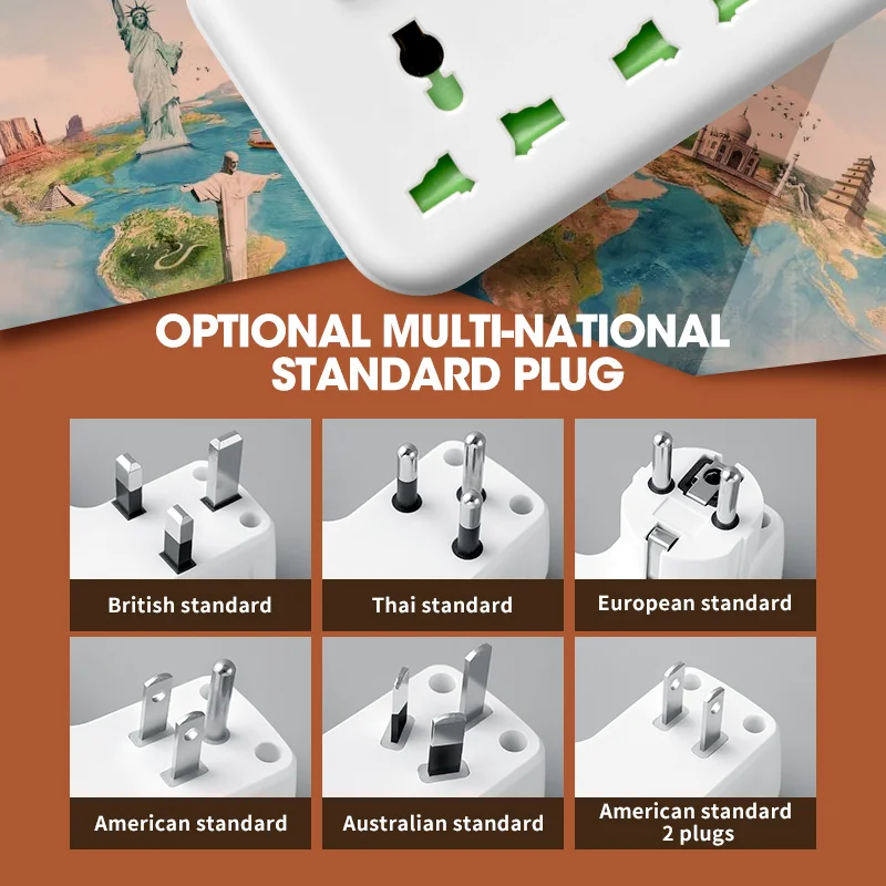 EU UK AU US Stecker AC Steckdose Steckdosenleiste Multiprise Steckdose Universal Netzwerk Filter USB Cherger Separate Switch Licht Adapter