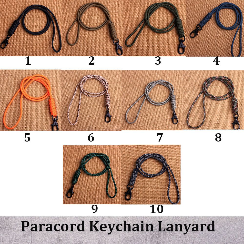 LLavero de Paracord de alta resistencia, cuerda de paracaídas de 20 estilos, cordón, hebilla giratoria, herramienta para exteriores, alta calidad