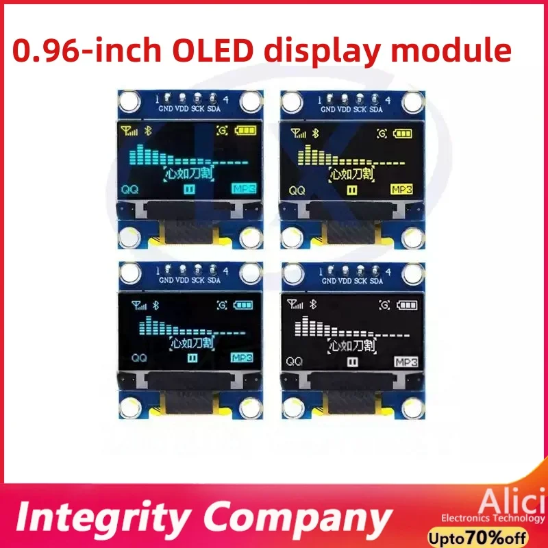 0.96-inch OLED liquid crystal display module 12864 SPI blue yellow white stm32/51/ routine
