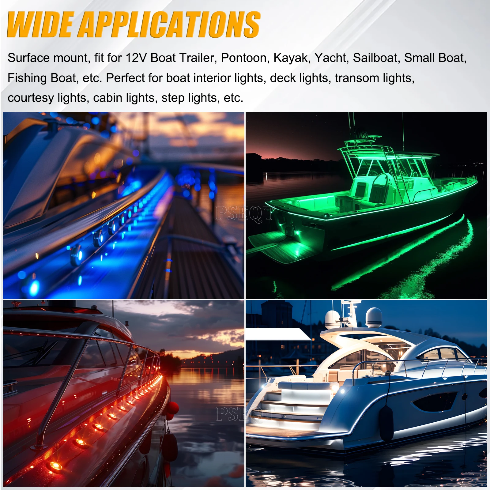 Luzes de navegação LED para barco marinho RGBW 3 ''redondo 12V deck luz de cortesia popa/transom/lâmpada de âncora à prova d'água