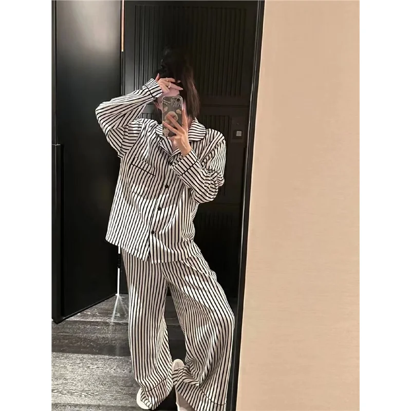 Conjunto de Calças de Manga Longa Estilo Coreano com Cardigan t Aberto Roupas para Mulheres Outono Primavera Verão Qua...