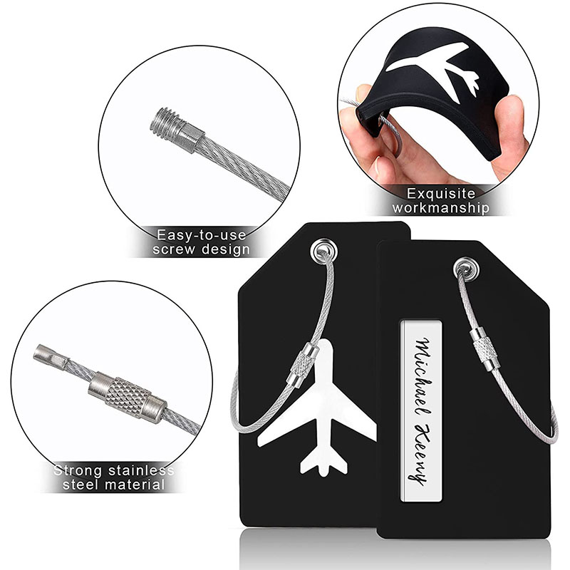Etiquetas de equipaje de silicona para hombre y mujer, accesorios de viaje, soporte para identificación de maleta, etiqueta Unisex de alta calidad