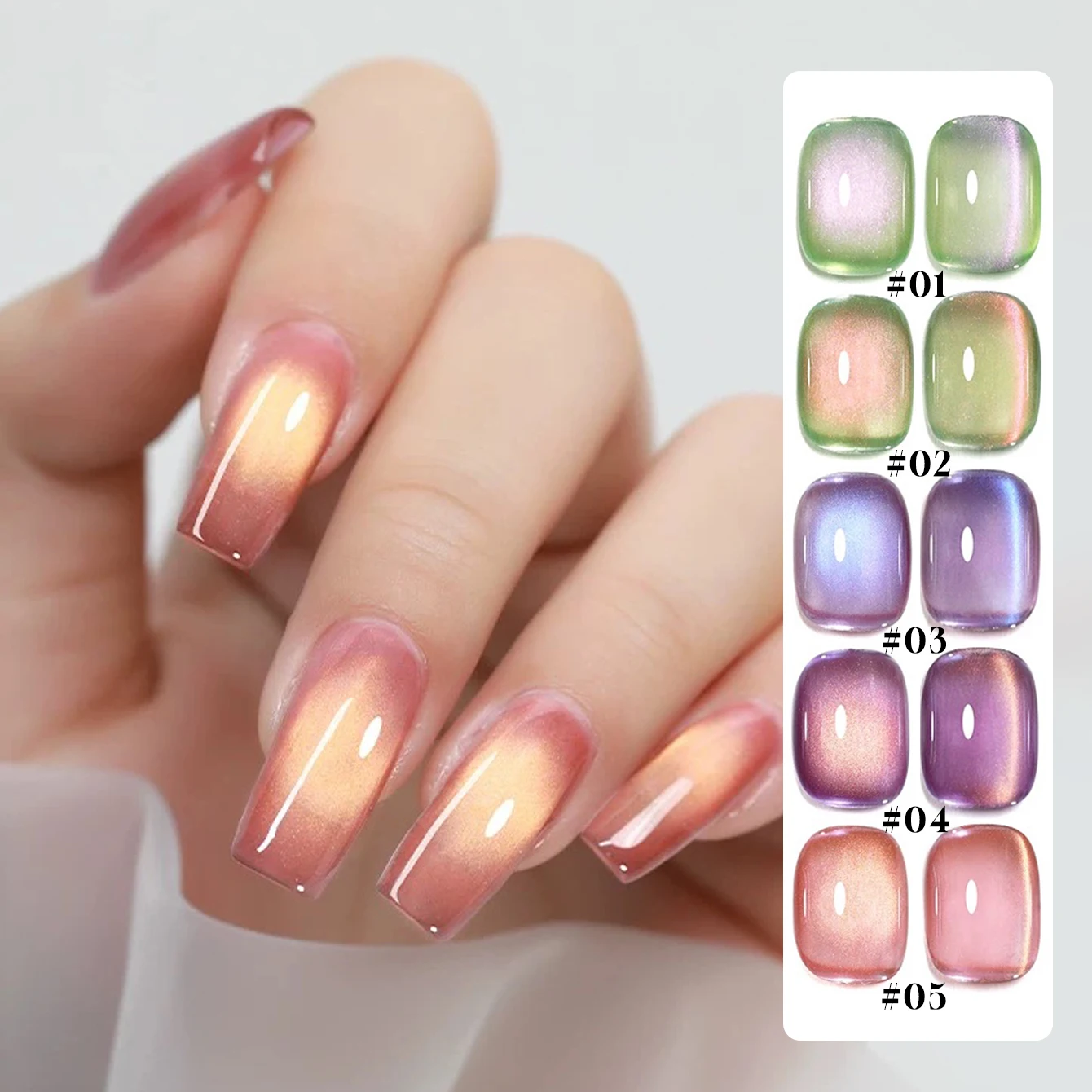 1/6 Uds SS25 Esmalte de Gel de ojo de gato con cuentas de vidrio y cristal, Kit de suministros de uñas DIY de salón de 5 colores para manicura de uñas profesional