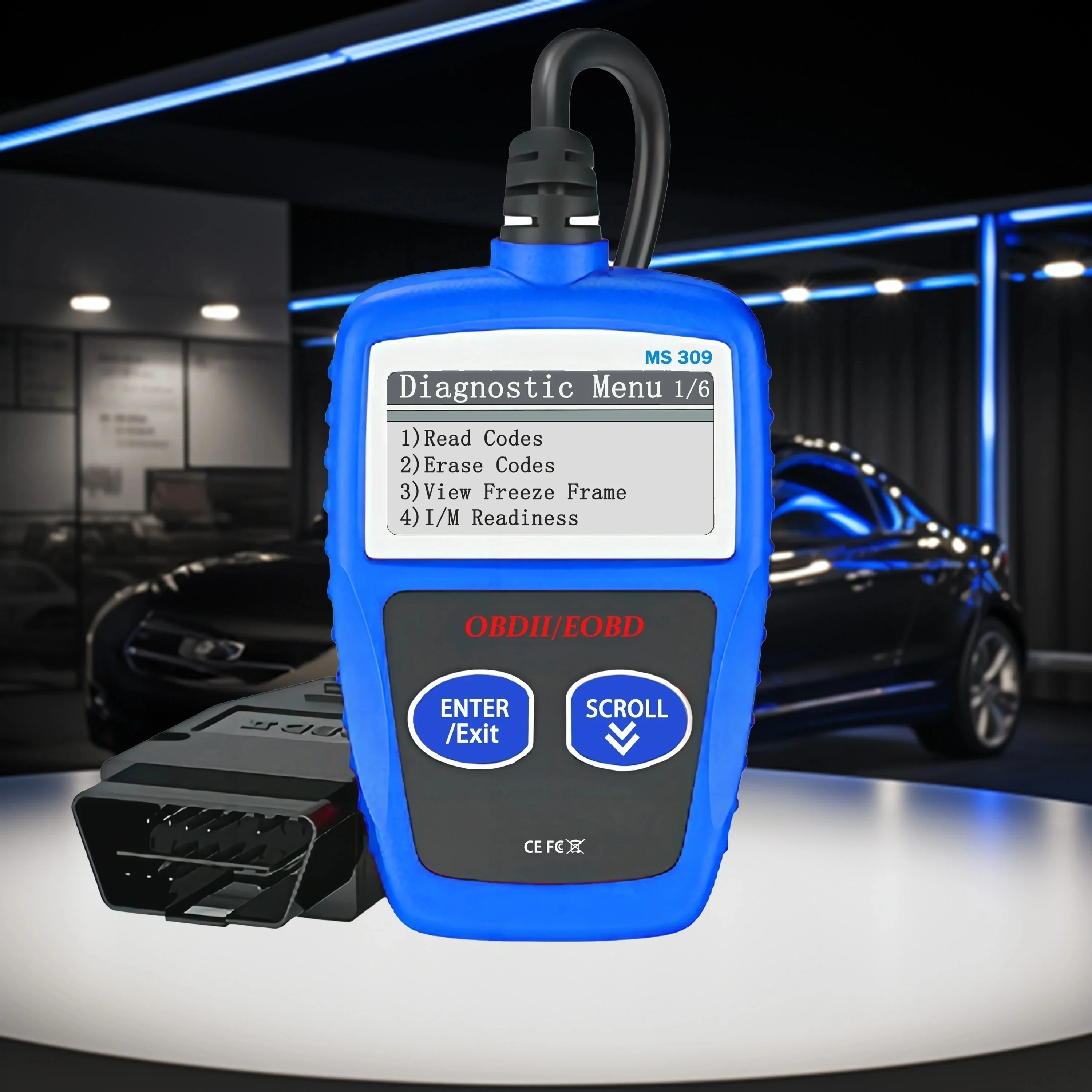 Ferramenta de diagnóstico de carro avançada plus-escáner de leitor de código de falhas ms309 obd2 obdii eobd atualizado com detecção de erro aprimorada